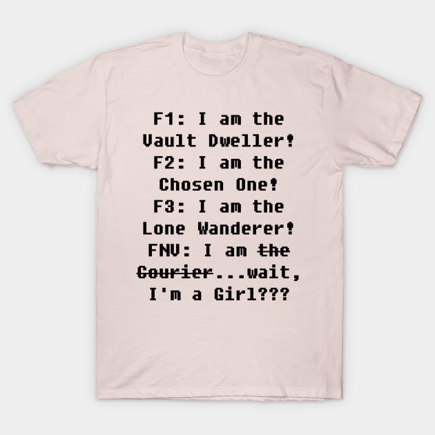 Fallout: Wait I'm What? T-Shirt by GoodTransGirl's Shop